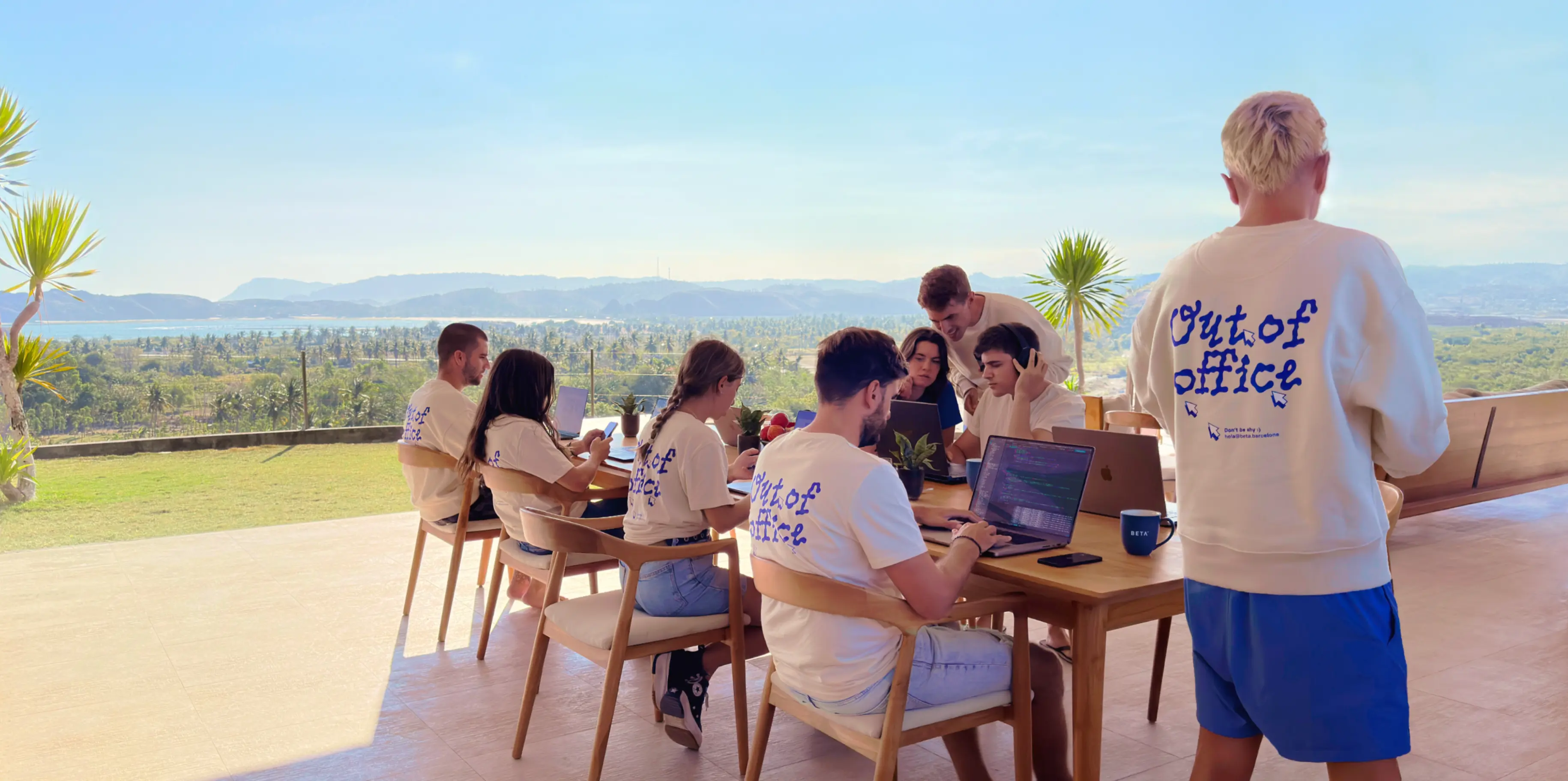 beta team working together at the Lombok vila